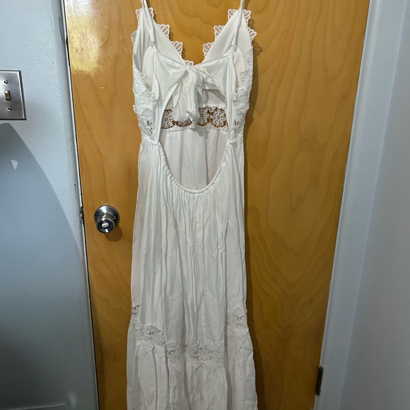 White Lace Maxi Dress - Picture 3 of 4